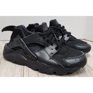 Nike Huarache Run Low Triple Black Kids Size 7Y
